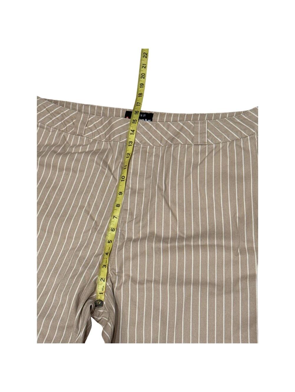 NWT Airwalk Pinstripe Pants Tan Womens 3X Plus Wide Leg Pockets Retro - Picture 7 of 7